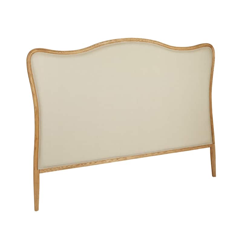 Oak & Linen Headboard - Natural and Beige - King