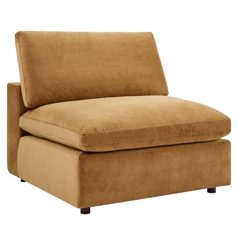 Commix Down Filled Overstuffed Velvet 6-Piece Sectional Sofa