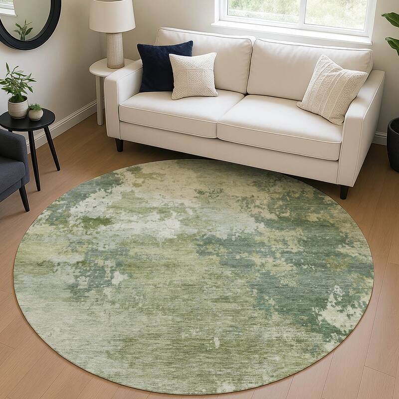 Machine Washable Indoor/ Outdoor Modern Contemporary Chantille Rug