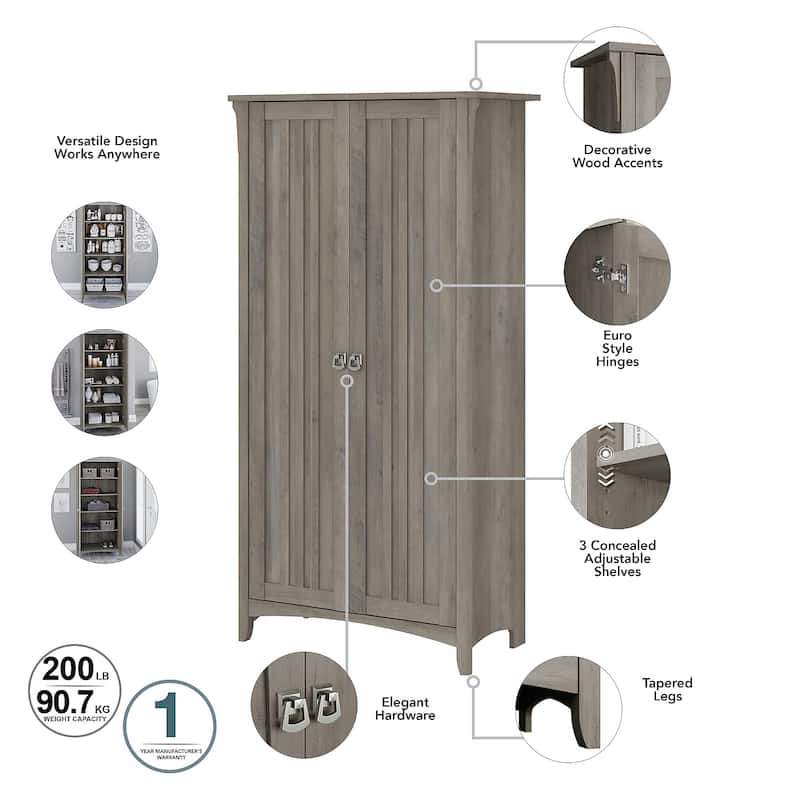 Salinas Tall Storage Cabinet with Doors by Bush Furniture