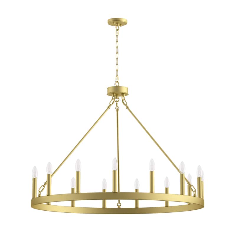 Acroma 15-light Farmhouse Large Wagon Wheel Candle Chandelier with UL Certified - D40'' * H130''
