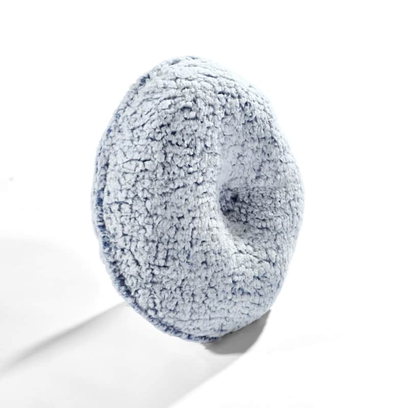 Lush Decor Button Soft Sherpa Round Decorative Pillow