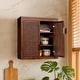preview thumbnail 37 of 44, Teamson Home Hatteras 22 in. W 2-Door Wall Cabinet with Rattan Inlay Doors, Bathroom Wall Storage, Small Bathroom Organizer