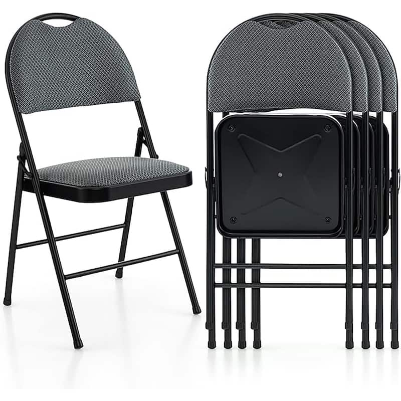 2/4 Pack Folding Chairs Portable Padded Office Kitchen Dining Chairs - 4 PCS