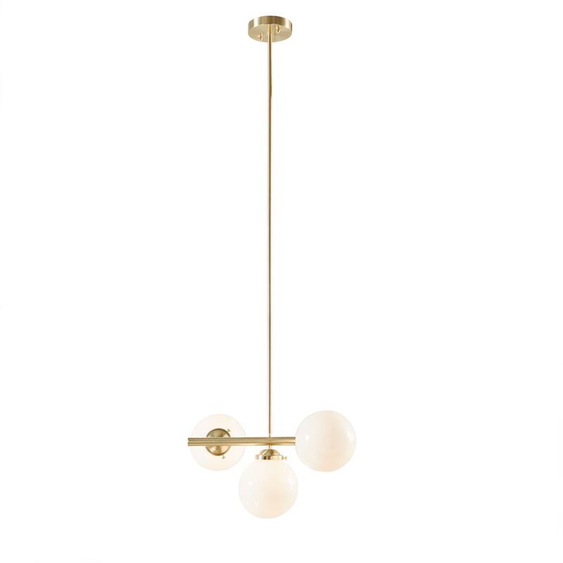 3-Light Chandelier with Frosted Glass Globe Bulbs