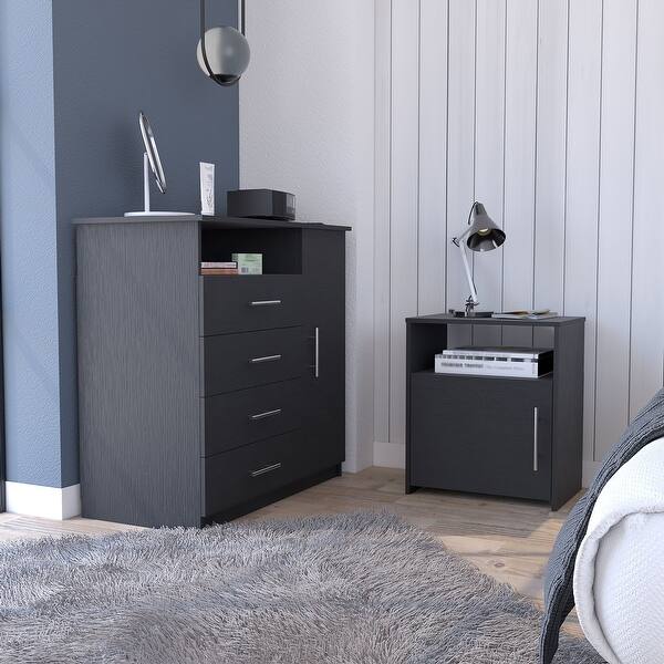 blue dress for baby girl Modern Style Night Stand Made With Wood In Black Black 2 Drawers Bedsi main image 1