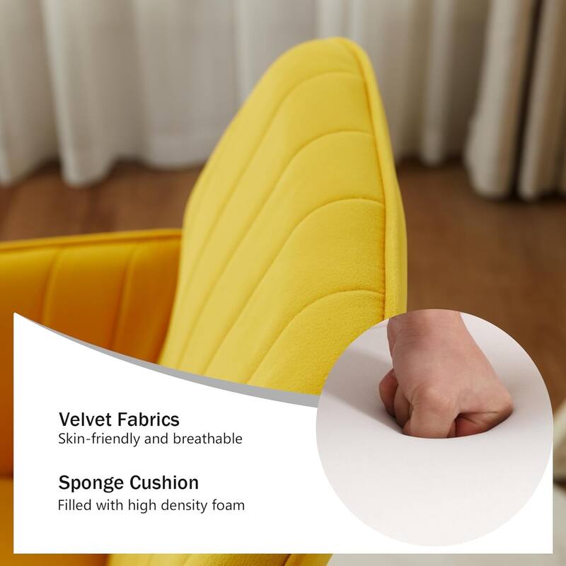 Velvet Adjustable Home Office Swivel Leisure Desk Chair with Gold Base
