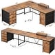 preview thumbnail 2 of 72, L Shaped Computer Desk 5 fabric Drawers Gaming Desk Storage Shelf