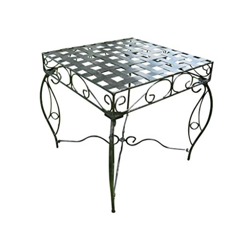 Iron Square Side Table - Durable Accent Table for Living Room, Patio, Bedroom Decor - 20