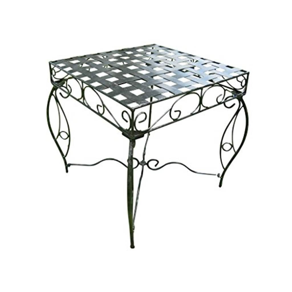 Iron Square Side Table - Durable Accent Table for Living Room, Patio, Bedroom Decor - 20