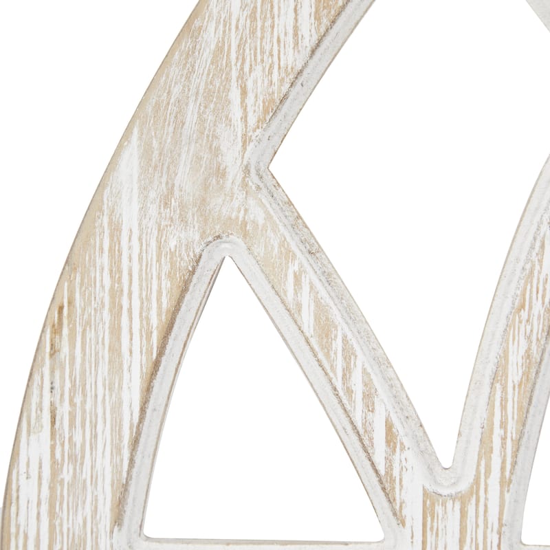 Wooden 6 Slot Wall Photo Frame with Window Arch Shape - Light Brown - Roche River Decor