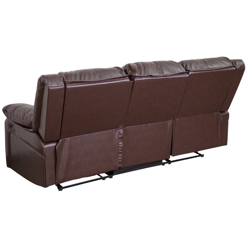 LeatherSoft Sofa with Two Built-In Recliners - 77"W x 35" - 64"D x 38"H