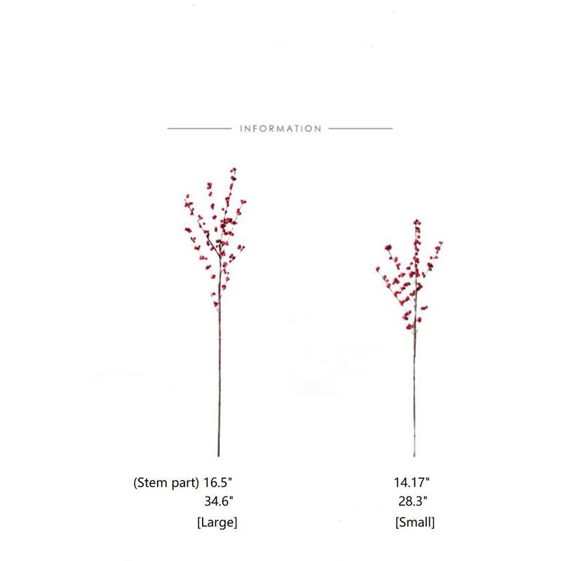 RusticReach Faux Red Winterberry Stem - [A]-Small - [B]-Three Stems