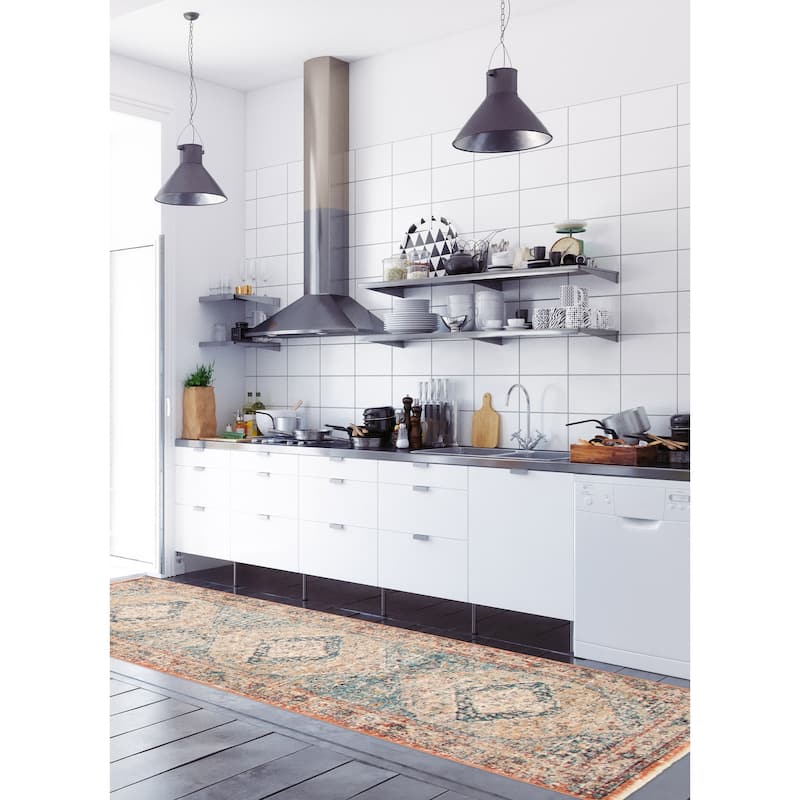 ECARPETGALLERY Machine Woven Bolivia Bijar Multi Color Rug - 2'2 x 8'0