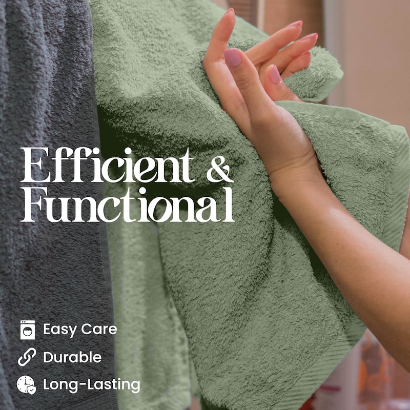 Utica 6-Piece Towel Set 100% Cotton Highly Absorbent & Soft