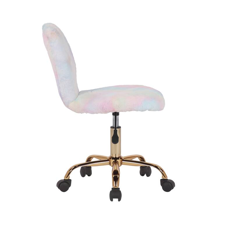 Porthos Home Esme Office Chair, Colorful Plush Fabric, Gold Metal Legs