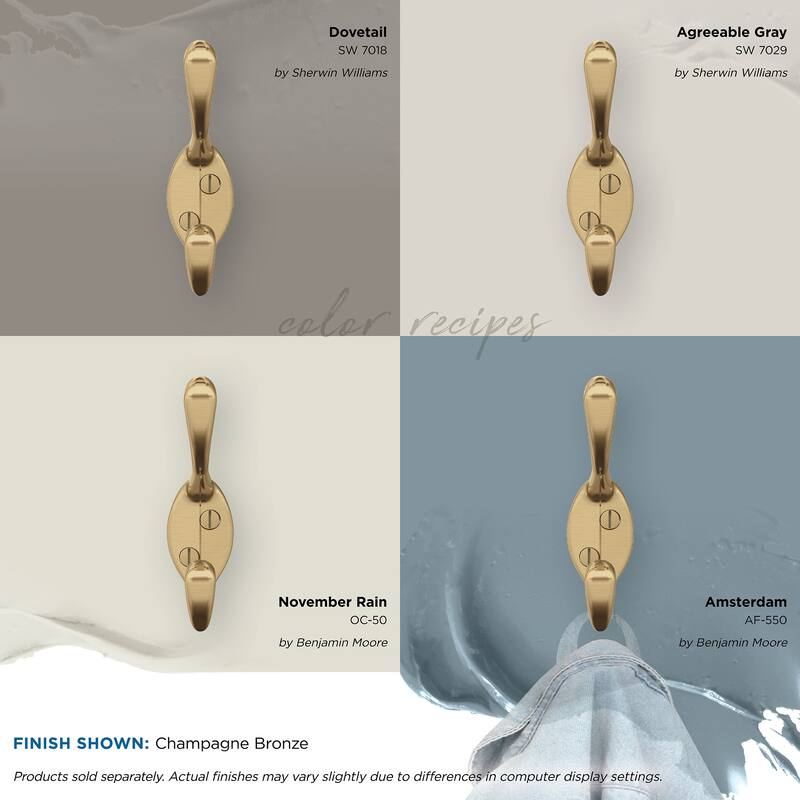 Amerock Noble Traditional Double Prong Decorative Wall Hook