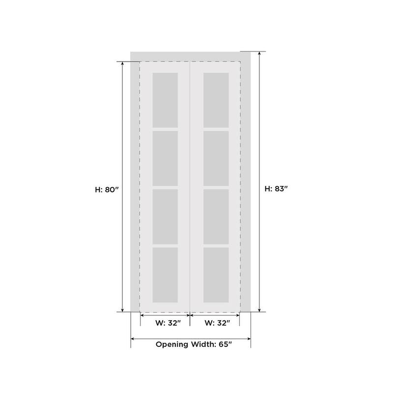 Sliding Closet Bi-fold Doors | Mela 0755 Painted White | Sturdy Tracks Moldings Trims | Wood Solid Bedroom Wardrobe Doors