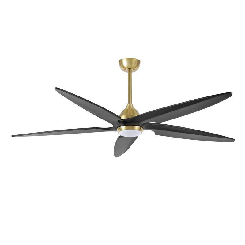 GetLedel 64" Solid Wood 5-Blade Dimmable LED Ceiling Fan with Remote and Light