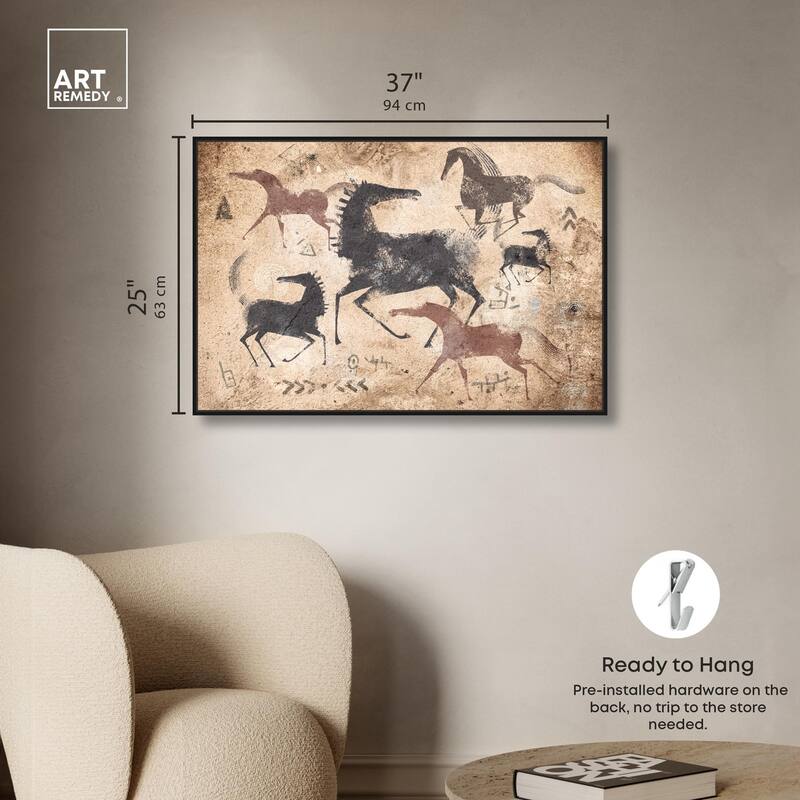 Cave Drawing Horses Canvas by Art Remedy