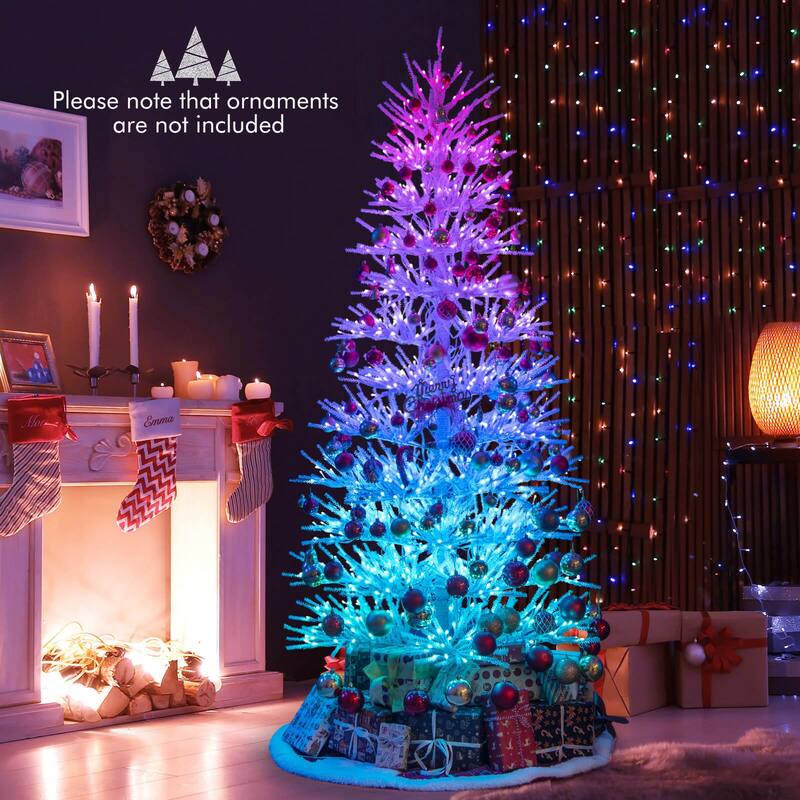 Costway 7 FT Artificial Xmas Tree Hinged Christmas Tree with 820 - See Details