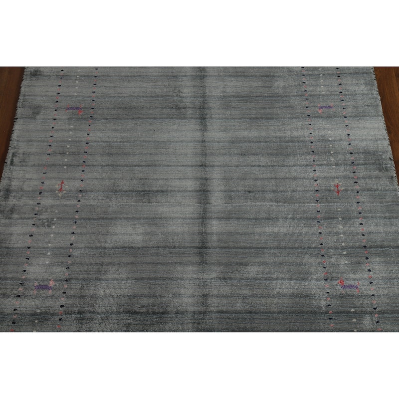 Hand Knotted Oriental 100% Wool Carpet Tribal Tribal Multi-Colored Gabbeh Area Rug - 5' 10'' X 4' 0''