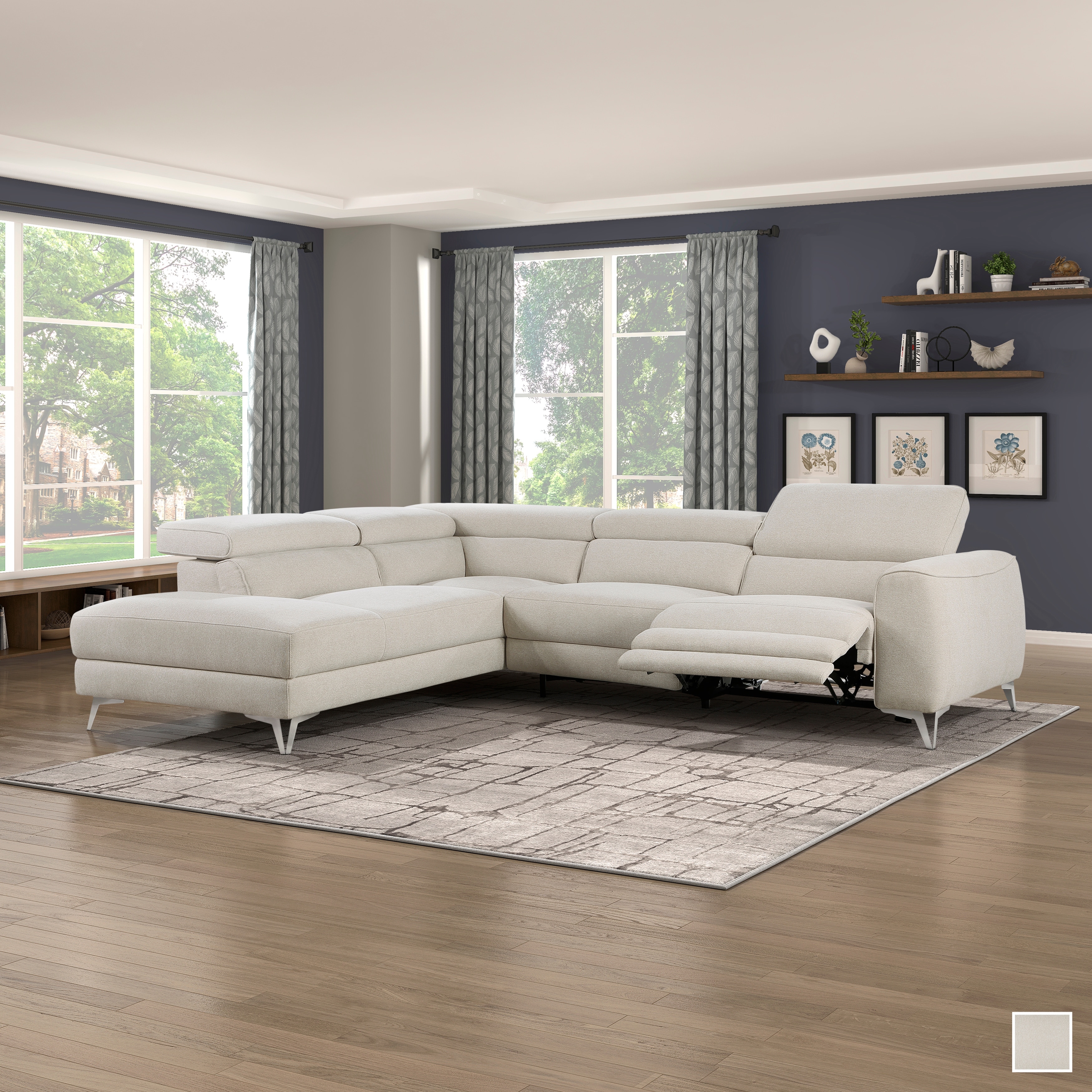 Left facing reclining shop sectional