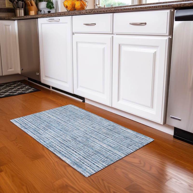 Machine Washable Indoor/ Outdoor Chantille Contemporary Stripes Rug