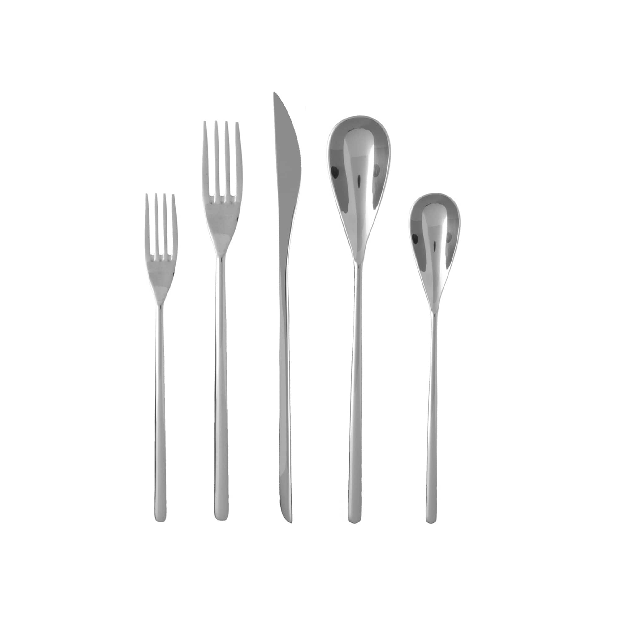 Fortessa Dragonfly 18/10 Stainless Steel, 5 Piece Flatware Set (Service for 1), Black