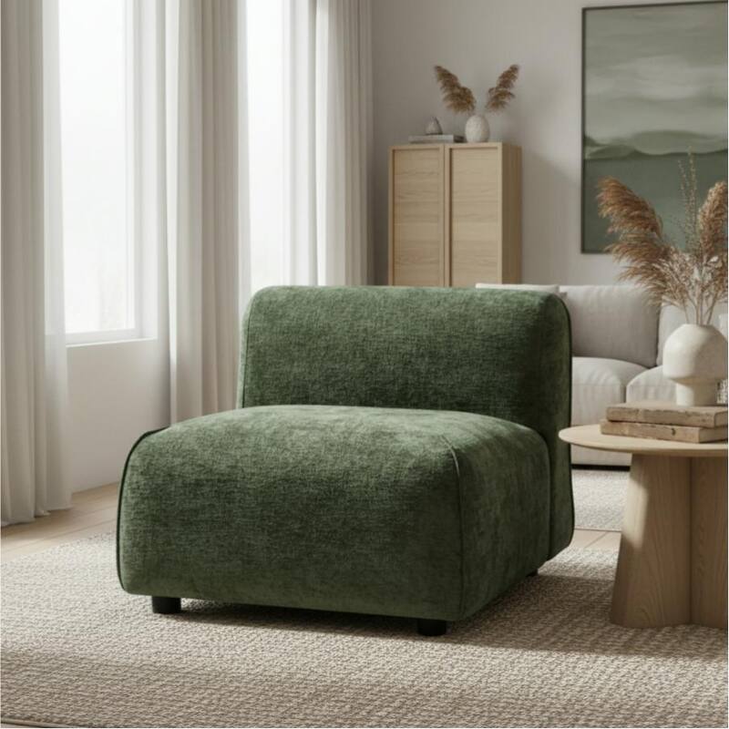 Christopher Knight Home - Marcella Modern Plush Upholstered Accent Chair with Curved Padded Back and Non-slip Feet - 29.75"W - Green