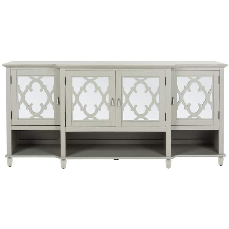 SAFAVIEH Couture Lecarlo Mirrored Wood Sideboard - 72"W x 19"D x 34"H - Grey