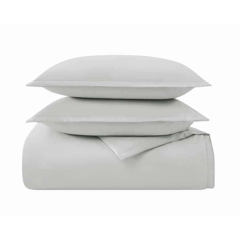 Vince Camuto Solid 400TC Percale 3 Piece Duvet Cover Set