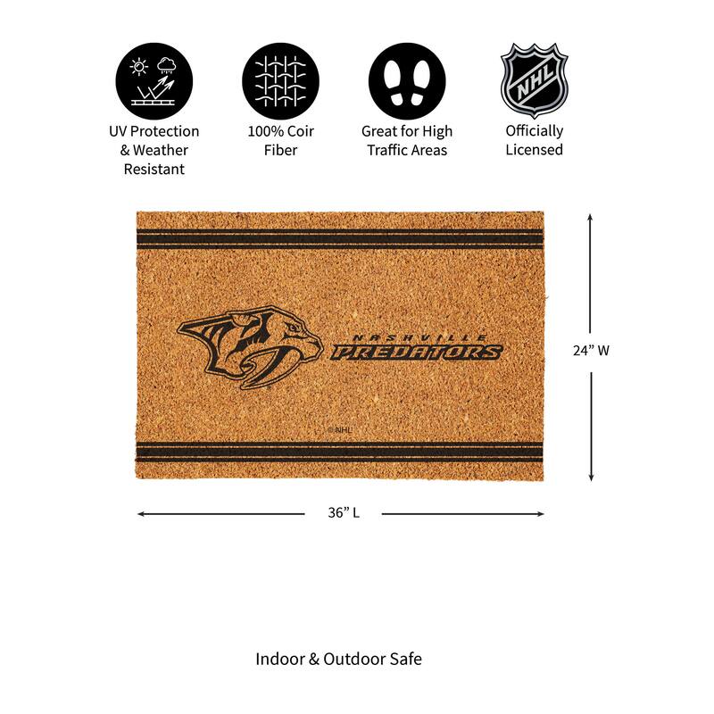 Nashville Predators Monochrome Indoor/Outdoor Coir Door Mat