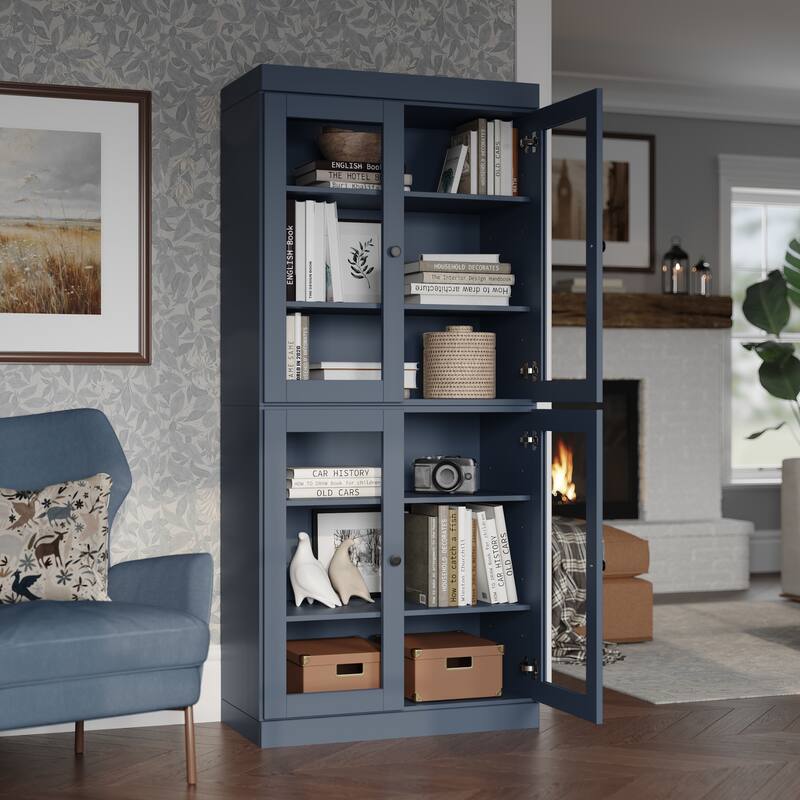 100% Solid Wood 6-Shelf Bookcase with Optional Doors by Palace Imports