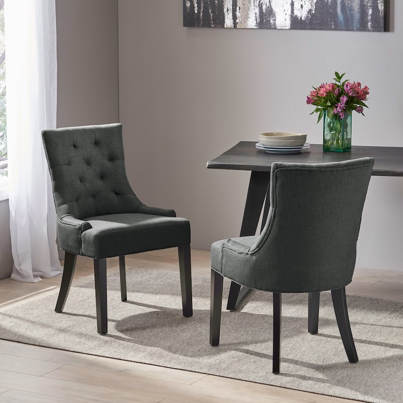 Dining Chairs Set of 2 for Living Room, Upholstered Kitchen Chair with High Backrest, Tufted Backrest Armchair for Home Office