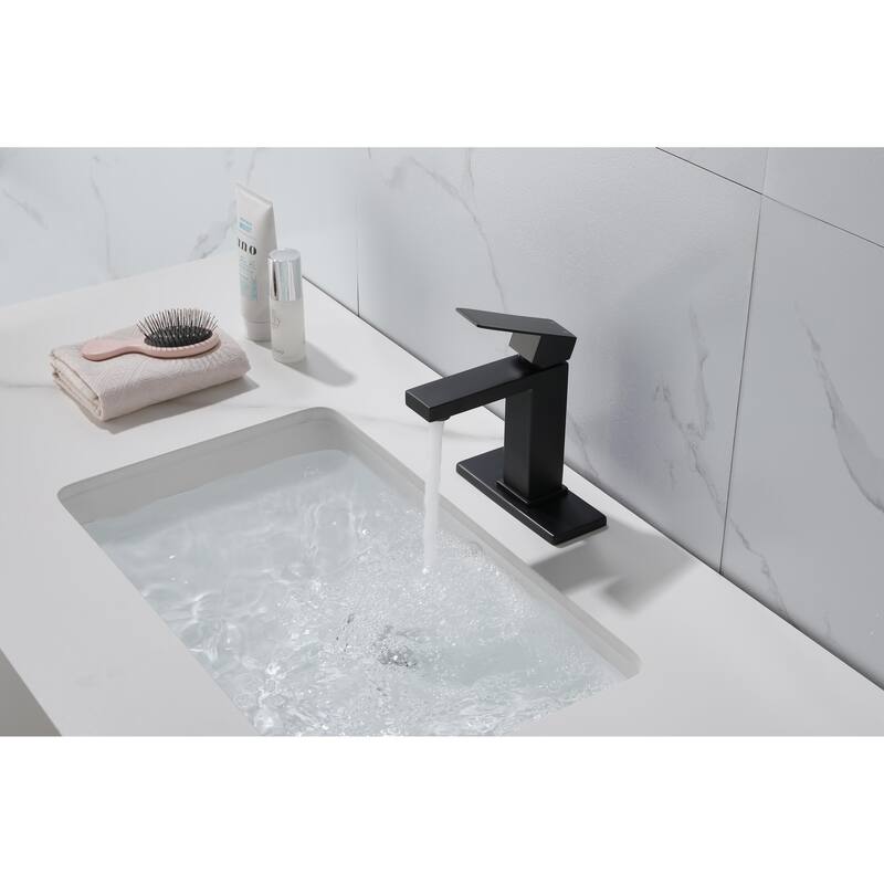 Single Handle Bathroom Sink Faucet with Pop-Up Drain (with Overflow)