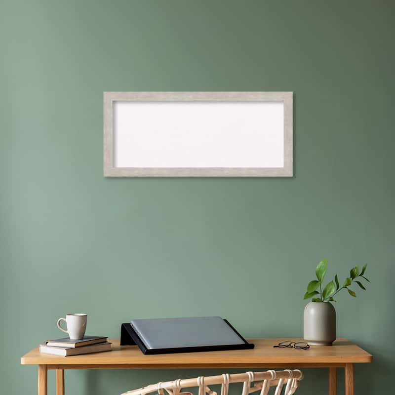 Marred Wood Framed White Corkboard Bulletin Board