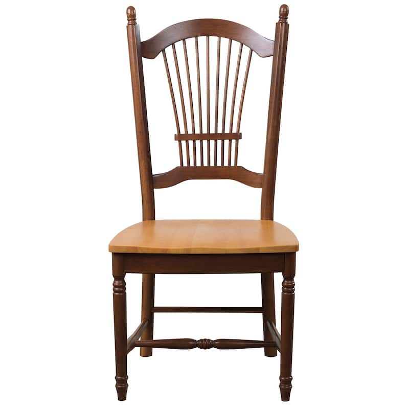 HomeStock Dining Chairs - Oak Allenridge Set of 2 - Brown & Light Oak Finish - Modern Kitchen Seating