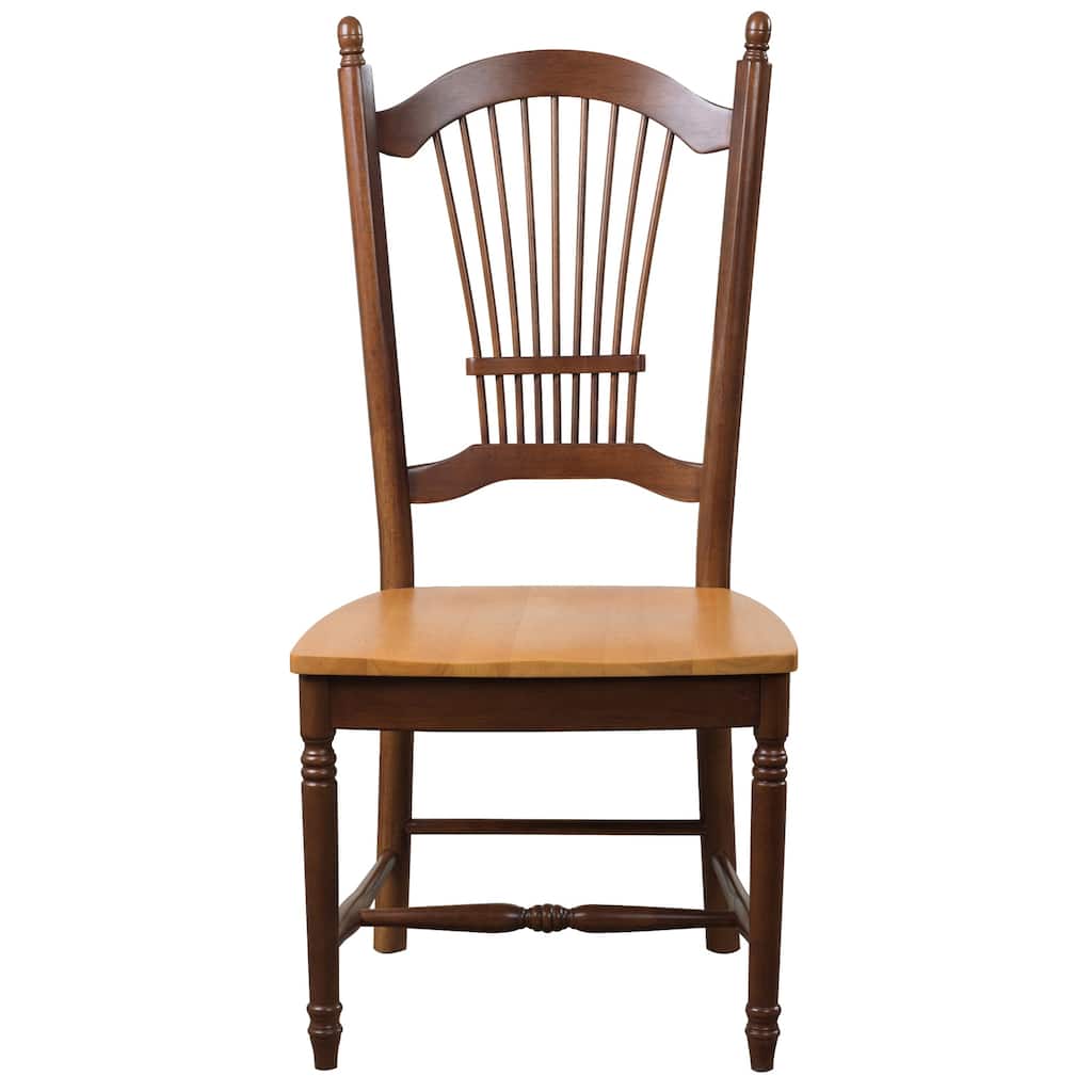 HomeStock Dining Chairs - Oak Allenridge Set of 2 - Brown & Light Oak Finish - Modern Kitchen Seating