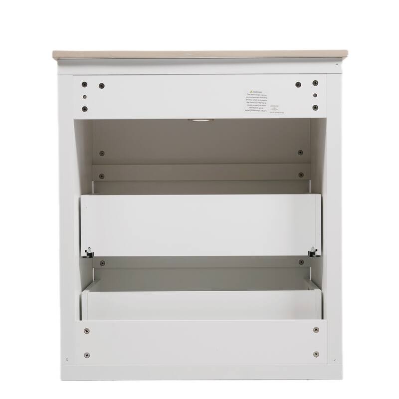 30"/60" Bathroom Vanity Set, Freestanding Bathroom Vanity Cabinet with Ceramic Sink Basin & Drawers