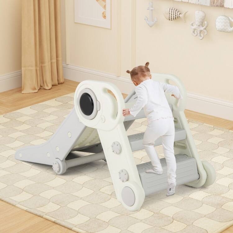 HDPE Kids Slide Climber 2-in-1 Foldable Indoor Playset - 45" x 49" x 21"