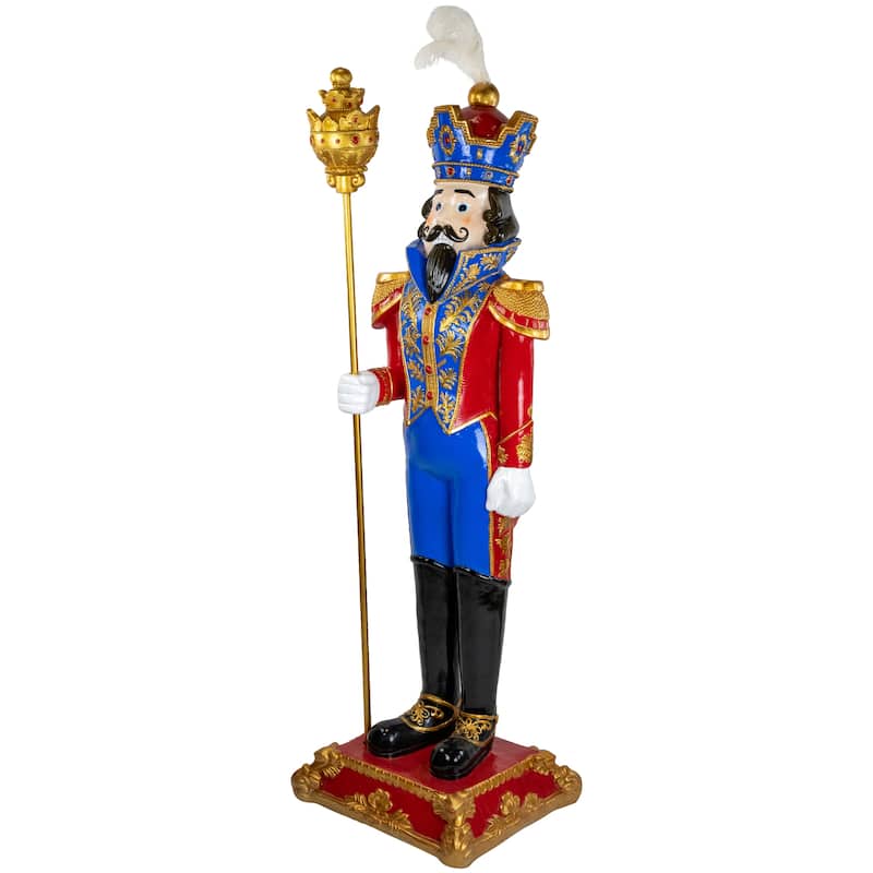 Regal Commercial Christmas Nutcracker Soldier with Scepter - 6.5' - Red and Blue