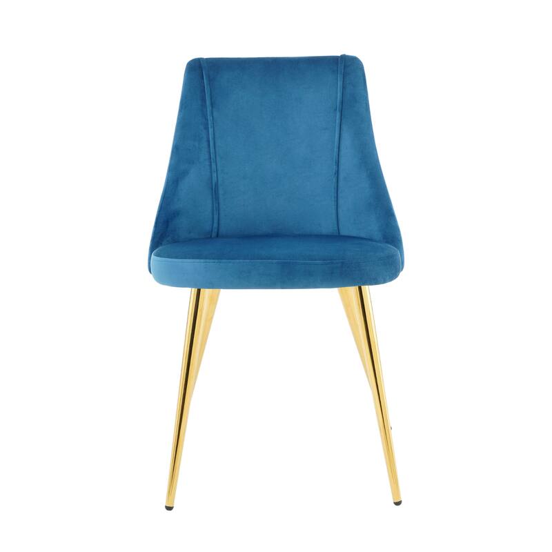 Set of 4 Modern Simple Velvet Dining Chair with Metal Legs