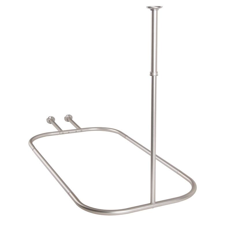 Utopia Alley Rustproof Aluminum Hoop Oval Shower Rod, 54 Inch Extra Large Size by 26 Inch, with White Shower Curtain 180x70 inch