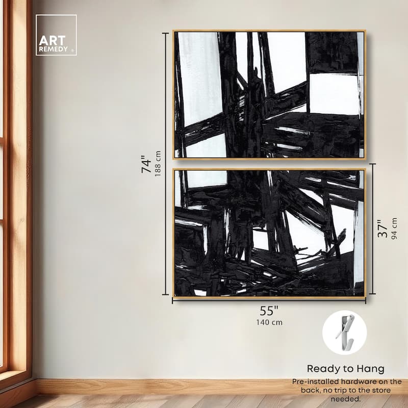 Monochrome Study Canvas Set of 2 by Art Remedy