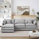 preview thumbnail 1 of 13, 3-Seater Comfy Cloud Couches with Movable Ottoman Grey