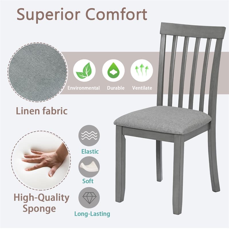 Wooden Dining Chairs,Kitchen Chair with Padded Seat,Side Chair,4 PCS