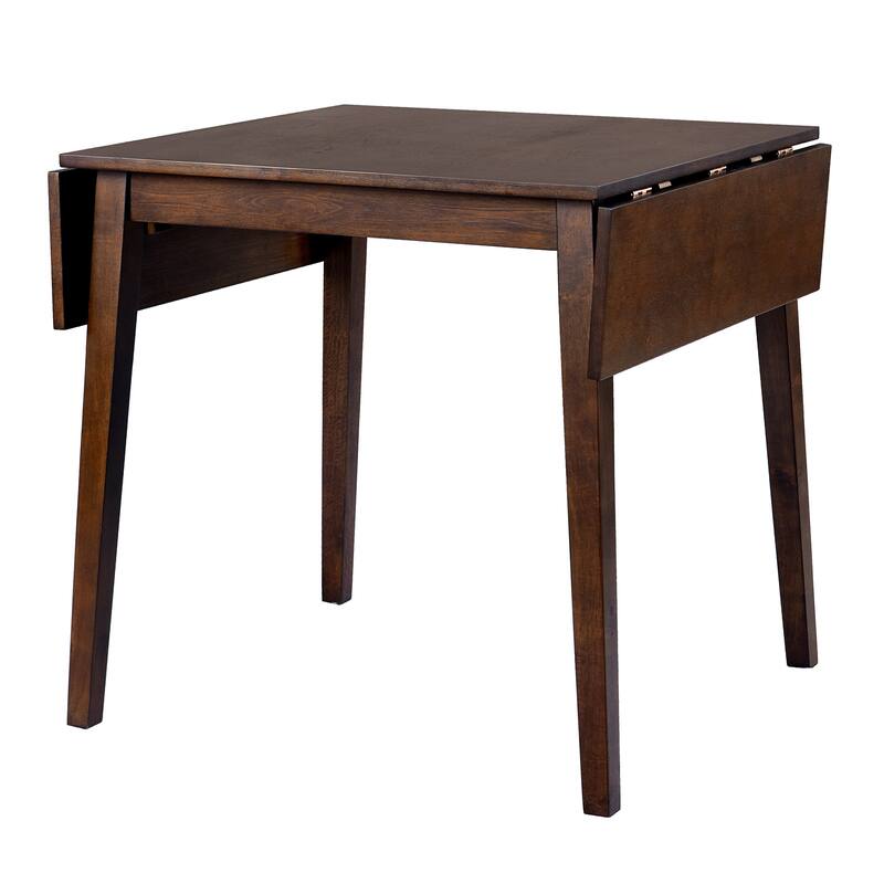 Extendable Rectangular Dining Table, Farmhouse Folding Kitchen Table, Breakfast Table with Drop Leaf & Wood Legs