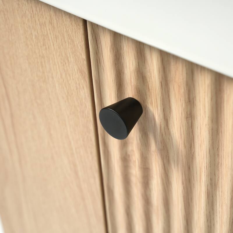 21.6" Bathroom Vanity With Ceramic Sink, Freestanding Modern Left Door Wood Grain Cabinet With Open And Closed Storage