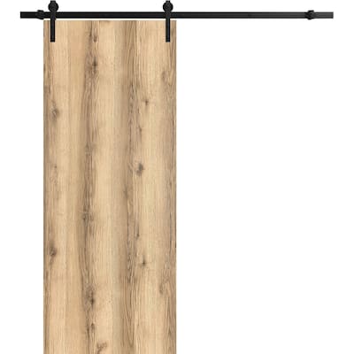 Sturdy Barn Door 18 x 80 inches | Planum 0010 Walnut | 6.6FT Rail Hangers Heavy Hardware Set